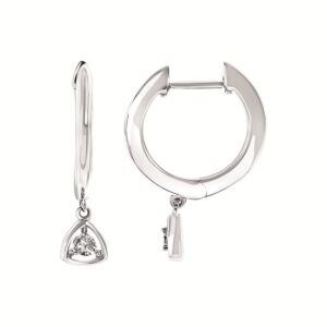 Elegant Sterling Silver Diamond Earrings