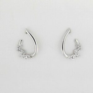 Elegant Sterling Silver White Sapphire Stud Earrings