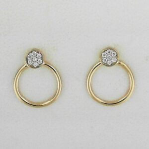 Sterling Silver & Gold Plated Lab Grown Diamond Stud Earrings