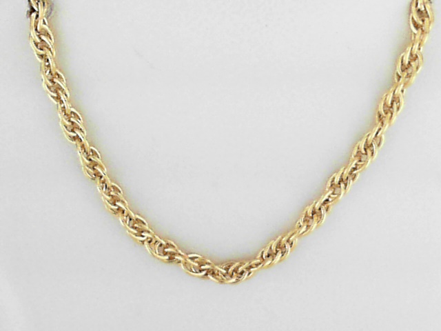 14K Gold Filled Rope Chain Necklace with Lobster Clasp, 22 Inches