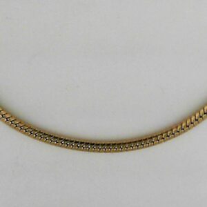 Stainless Steel and Gold-Plated 3mm Rattail Chain Necklace, 20 Inches