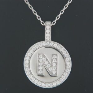 Sterling Silver Micro Pave CZ Circle Pendant
