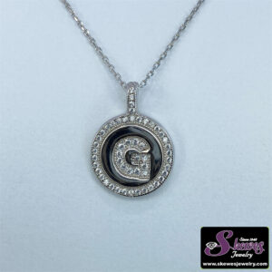 Sterling Silver Micro Pave Cubic Zirconia Circle Pendant