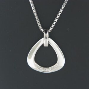 Elegant Sterling Silver Pendant with Diamond Accent