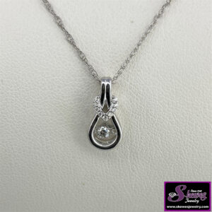 Shimmering Diamond Pendant in Sterling Silver