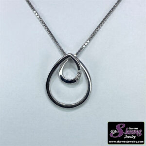 Elegant Sterling Silver Diamond Pendant