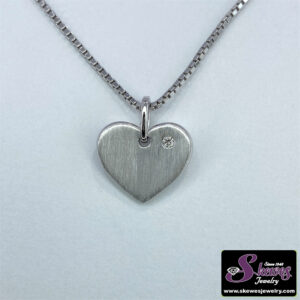 Elegant Sterling Silver Heart Pendant with Sparkling Diamond Accent