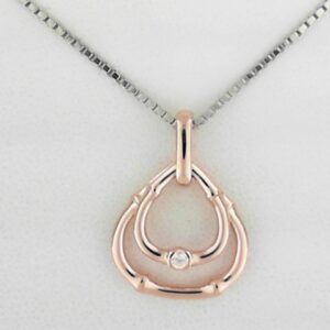 Rose Gold-Plated Sterling Silver Diamond Pendant