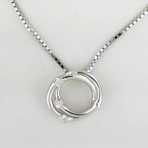 Elegant Sterling Silver Pendant with Diamond Accent