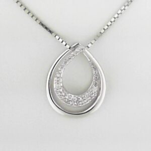 Elegant Sterling Silver White Sapphire Pendant