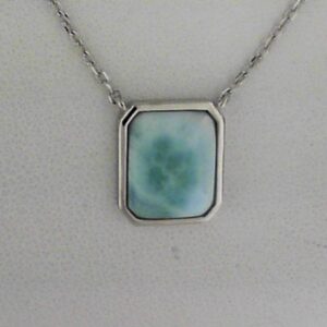 Elegant Sterling Silver Larimar Necklace