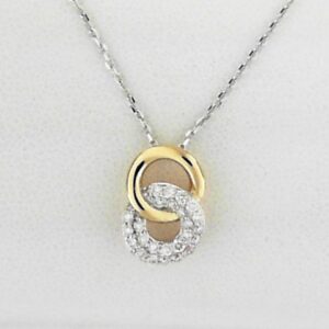 Two-Tone Sterling Silver Pendant with Lab Grown Diamonds