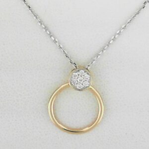 Two-Tone Sterling Silver Lab Grown Diamond Pendant