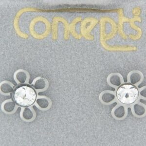 Concept April Open Daisy Two-Tone Earrings