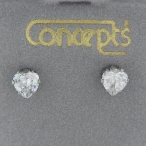 Customizable Heart-Shaped Cubic Zirconia Earrings