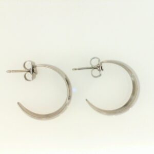 Concept White Gold Hoop Semi-Mount Earrings