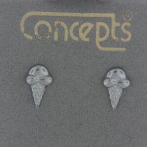 Chic White Metal Concept Ice Cream Cone Earrings