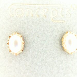 Elegant 6x4 Pearl Earrings in Choice of Metal