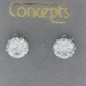 Customizable Round Cubic Zircon Semi-Mount Earrings