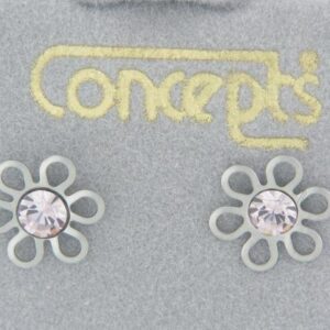 Concept June Open Daisy Two-Tone Earrings