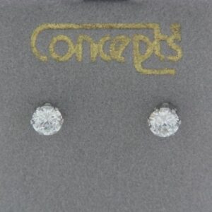 Customizable 4MM Cubic Zirconia Stud Earrings