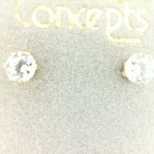 4MM Cubic Zirconia Stud Earrings in Choice of Metal