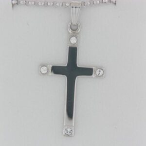 Elegant Sterling Silver Cross Pendant with Cubic Zirconia