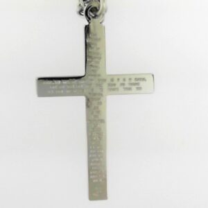 Sterling Silver Lord's Prayer Cross Pendant