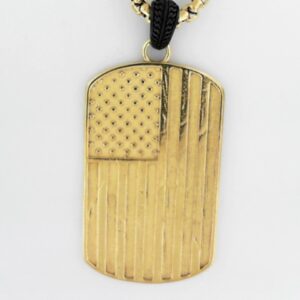 Rugged Stainless Steel Yellow Dog Tag