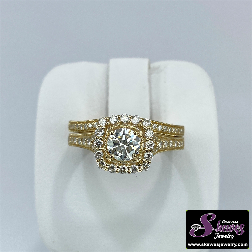 14K Yellow Gold Lab Grown Diamond Semi-Mount Engagement Ring
