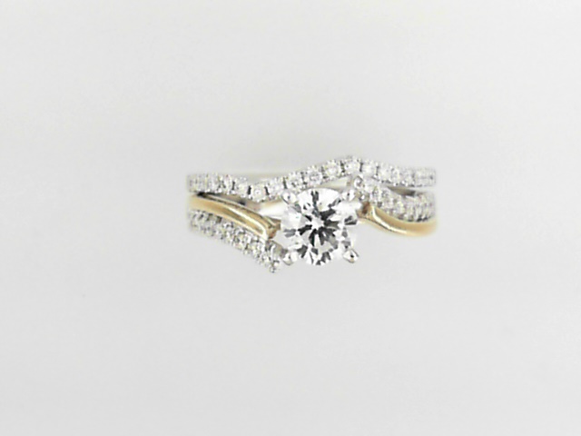 14K Two-Tone Lab Grown Diamond Semi-Mount Engagement Ring Set