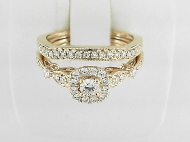 10K Yellow Gold Lab Grown Diamond Engagement and Wedding Ring Set