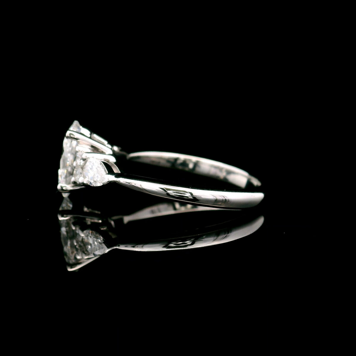 Lab Grown1.52ct Certified Oval Diamond Multistone Ring in 14K White Gold 1.75CTW D VVS2 LG747523705 - Image 2