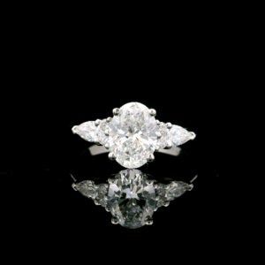 Lab Grown1.52ct Certified Oval Diamond Multistone Ring in 14K White Gold 1.75CTW D VVS2 LG747523705