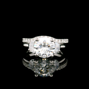Lab Grown 2.09ct Certified Round Diamond Engagement Ring in 14K White Gold 2.5CTW EVS1 LG777634875