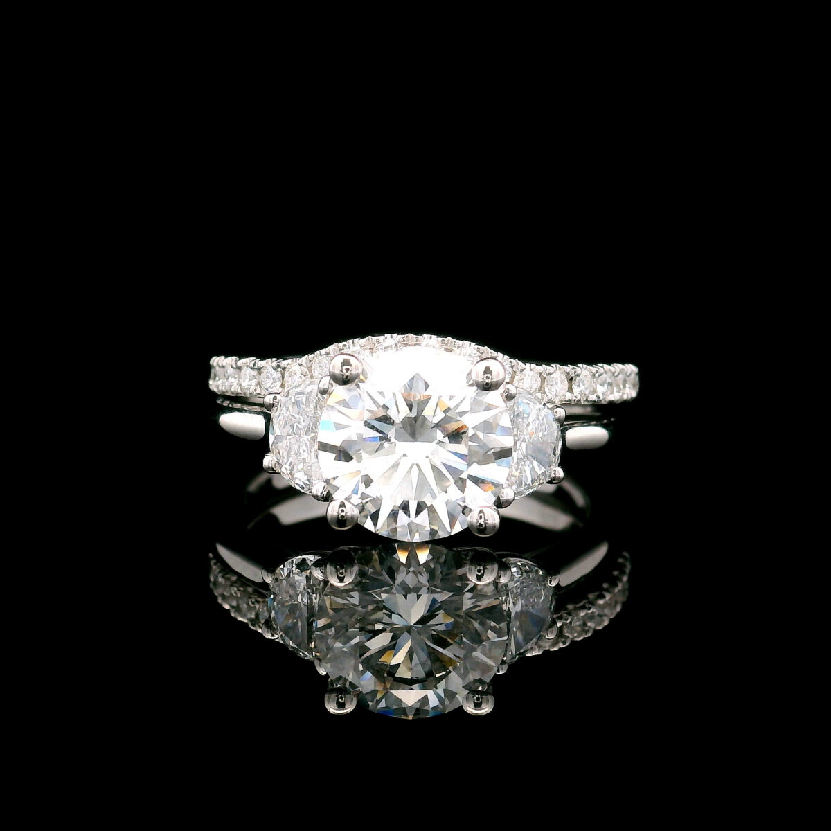 Lab Grown 2.09ct Certified Round Diamond Engagement Ring in 14K White Gold 2.5CTW EVS1 LG777634875