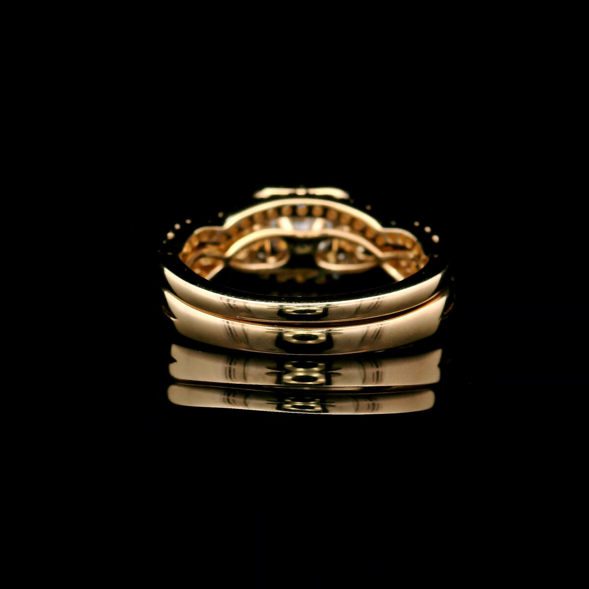 Twisted Band Lab Grown 0.5CT Center Diamond Engagement Ring w/ 1.0CTW Lab Grown Diamond Accents in 14K Yellow Gold - Image 3