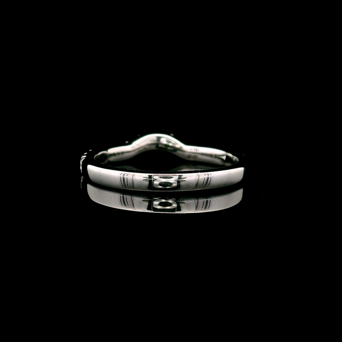 Curved 0.375CTW Lab Grown Diamond Contour Wedding Band in 14K White Gold - Image 3