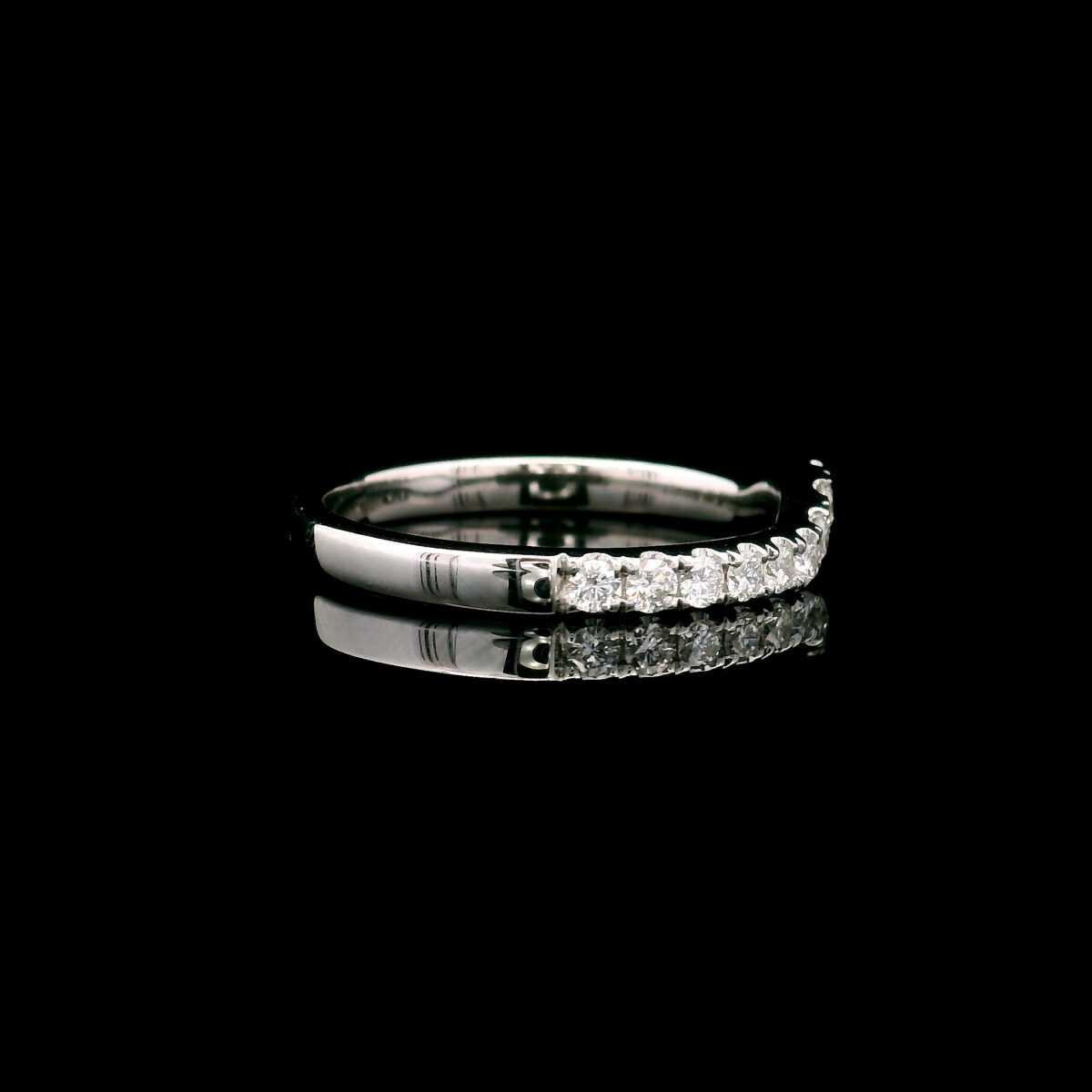 Curved 0.375CTW Lab Grown Diamond Contour Wedding Band in 14K White Gold - Image 4