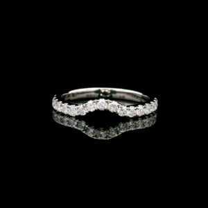 Curved 0.375CTW Lab Grown Diamond Contour Wedding Band in 14K White Gold