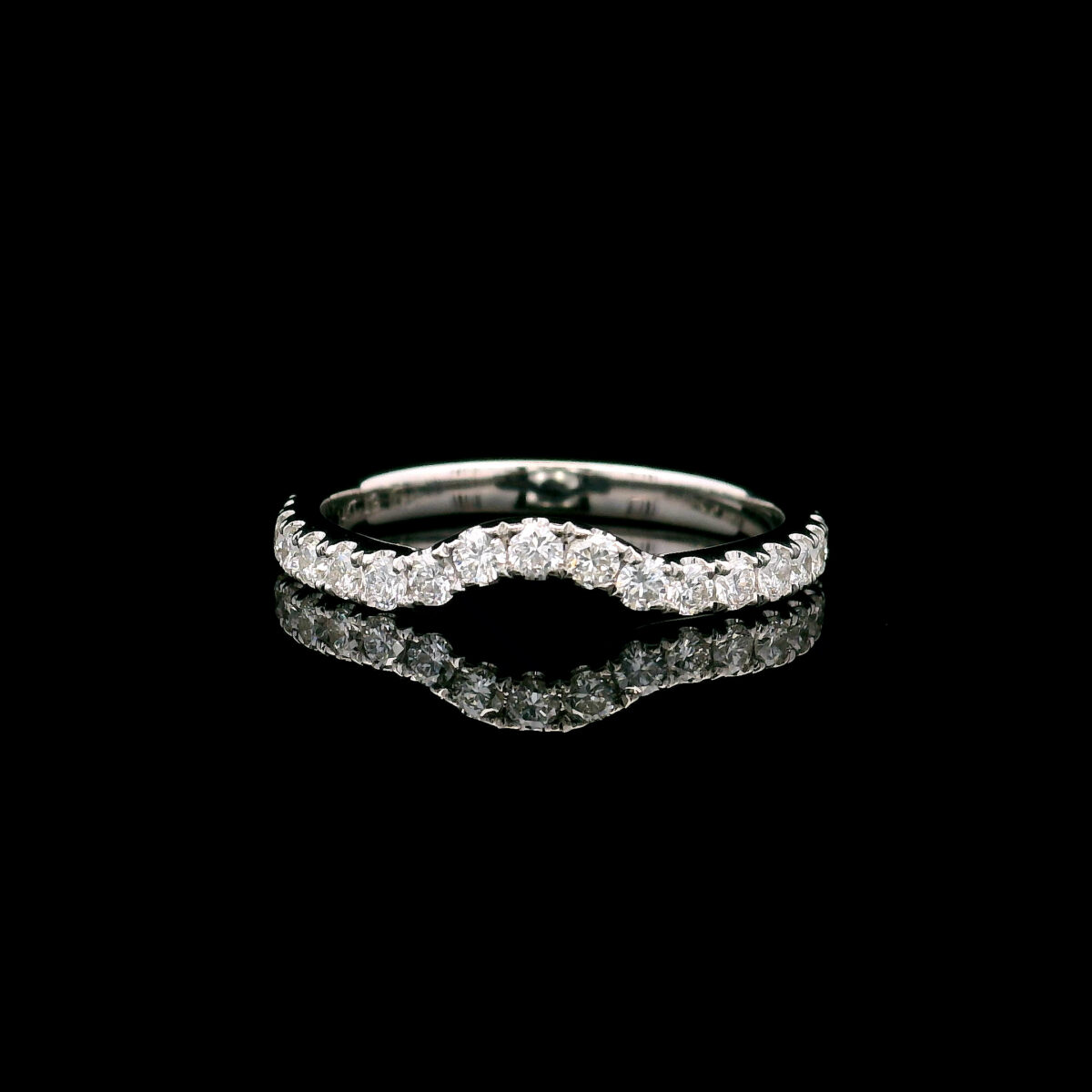 Curved 0.375CTW Lab Grown Diamond Contour Wedding Band in 14K White Gold