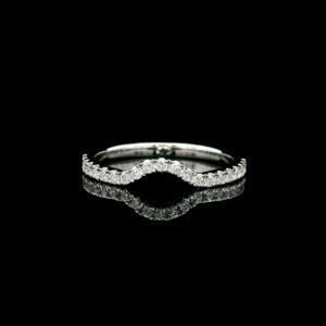 14K White Gold 0.25CTW Lab Grown Diamond Contour Wedding Band