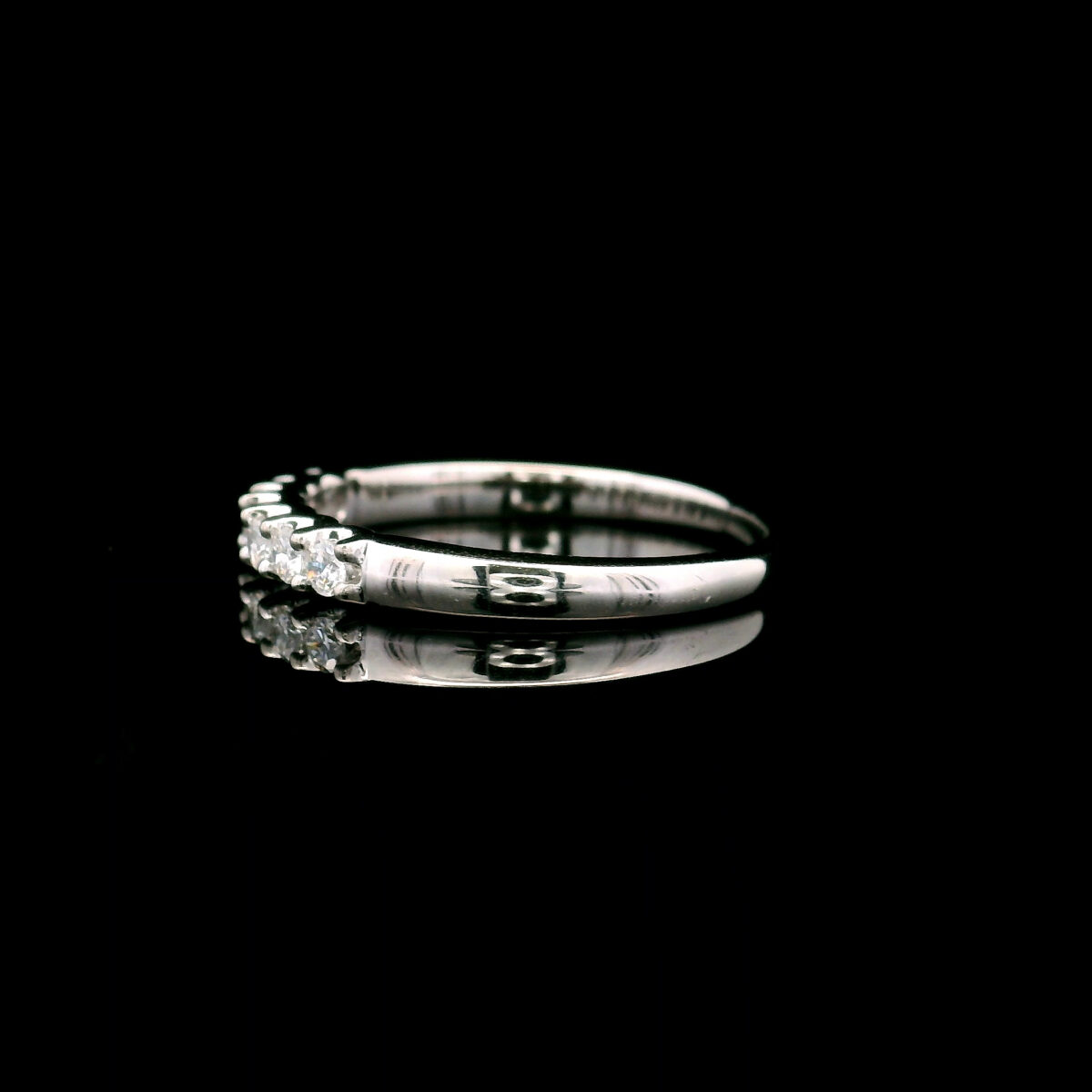 14K White Gold Seven-Stone 0.25CTW Lab Grown Diamond Band Ring - Image 2
