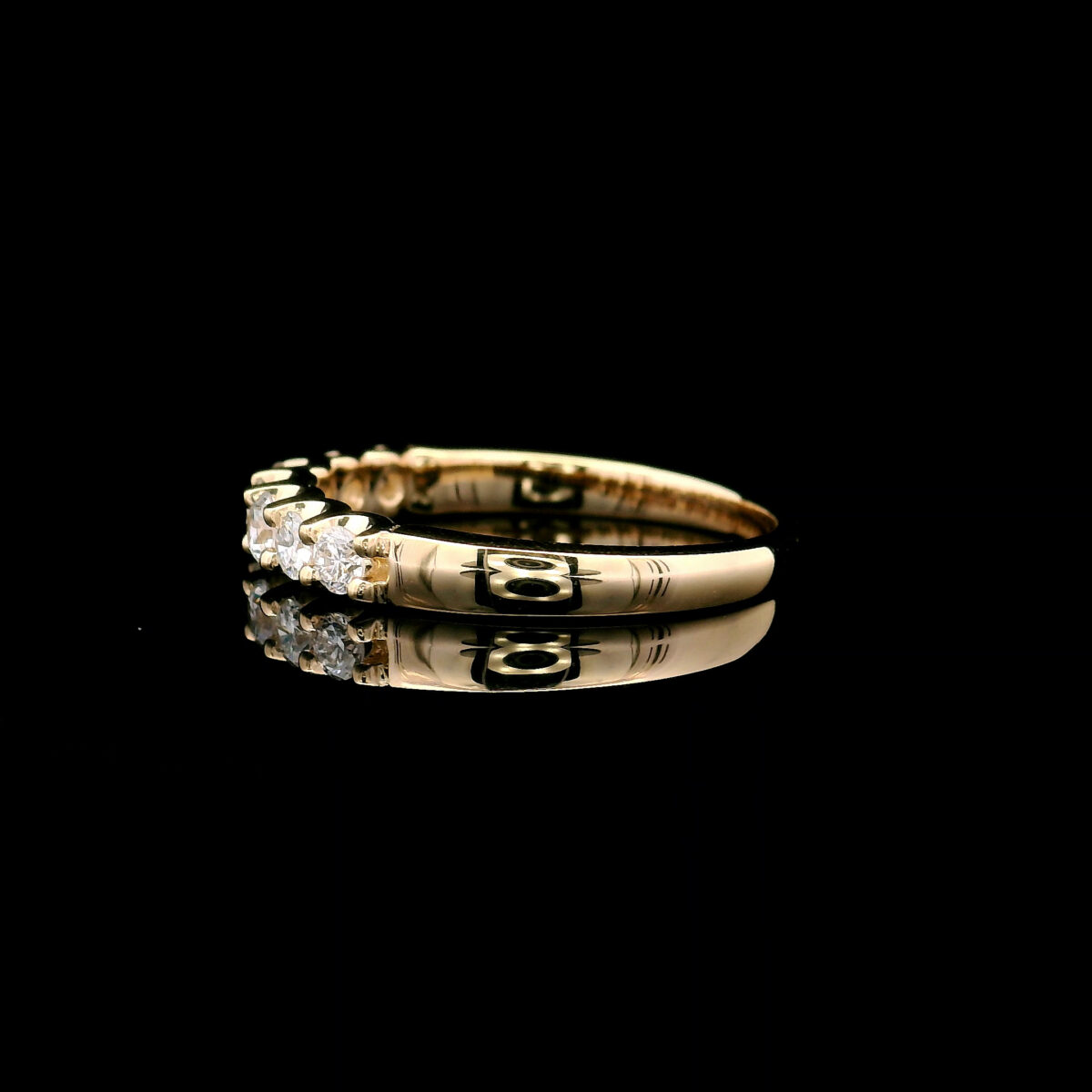 14K Yellow Gold 0.375CTW Lab Grown Diamond Shared-Prong Band Ring - Image 2