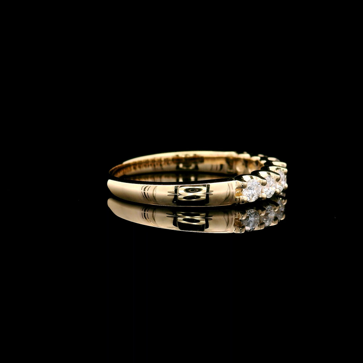 14K Yellow Gold 0.375CTW Lab Grown Diamond Shared-Prong Band Ring - Image 4