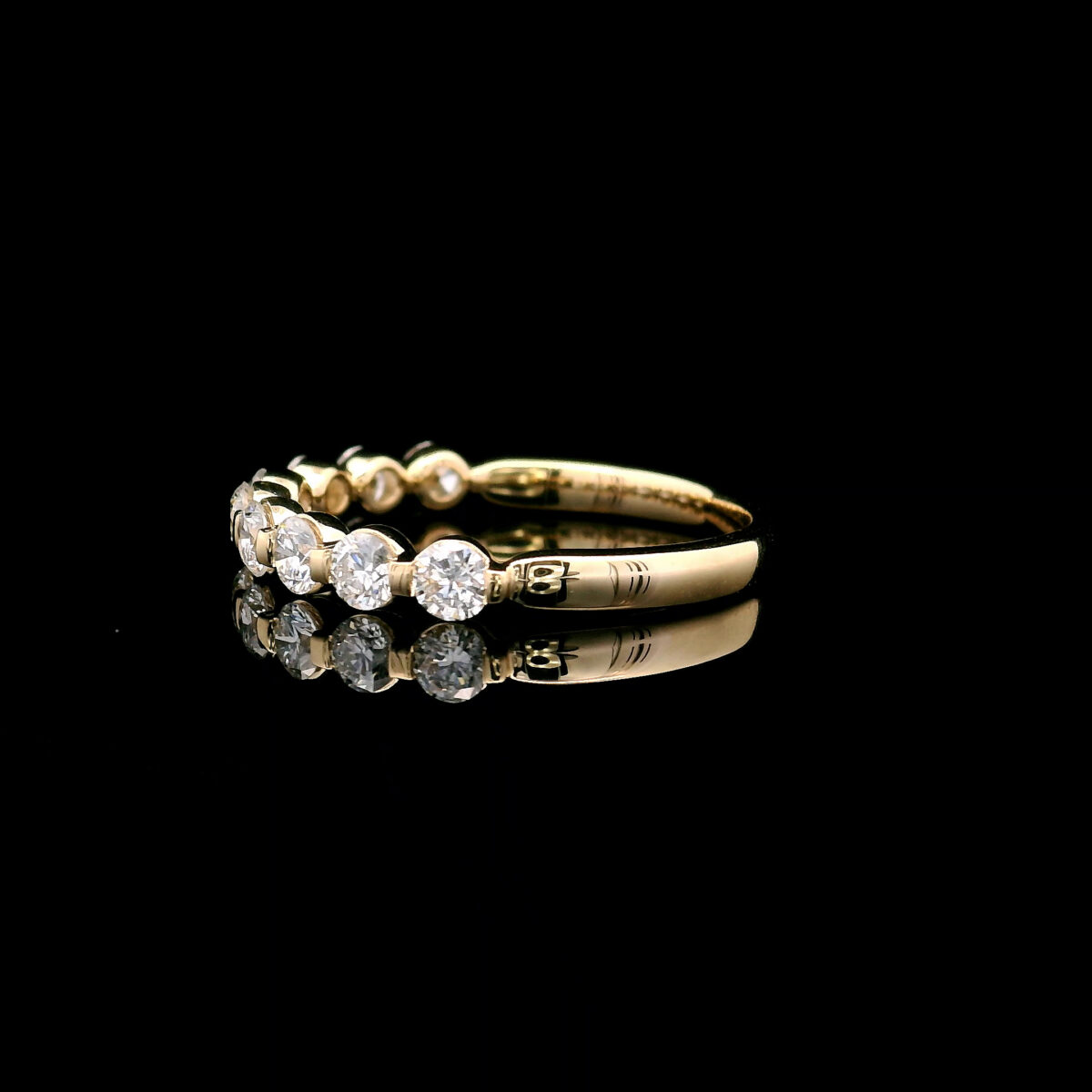 0.75CTW Lab Grown Round Diamond Eternity Ring in 10K Yellow Gold - Image 2