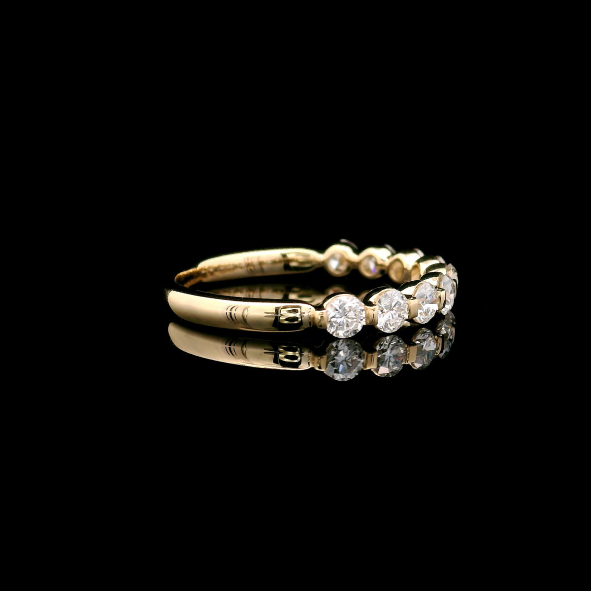0.75CTW Lab Grown Round Diamond Eternity Ring in 10K Yellow Gold - Image 4