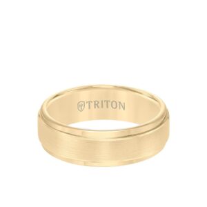 Tungsten Carbide Step Edge Comfort Fit Band with Satin Center