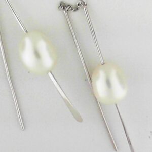 Elegant Sterling Silver Freshwater Pearl Threader Earrings