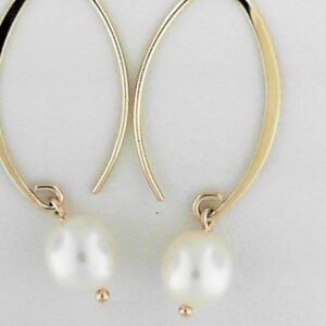 14K Yellow Gold Freshwater Pearl Stud Earrings